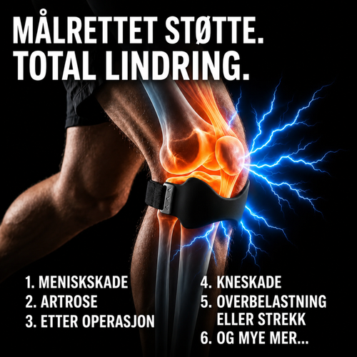 Justerbar knestøtte for avlastning og stabilitet
